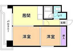 イーホライズン桑園 2DKの間取図画像