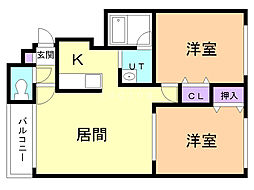 ハイデンス20-6 2LDKの間取図画像