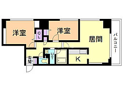 レジディア大通公園 2LDKの間取図画像