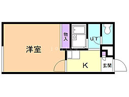 レオパレスホリゾント 1Kの間取図画像