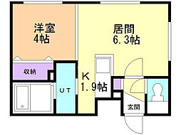 シティレジデンス北6条 1DKの間取図画像