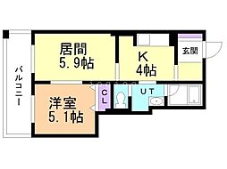 KDXレジデンス大通公園 1LDKの間取図画像
