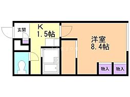 レオパレス北二条東 1Kの間取図画像