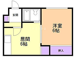パレスエイト 1DKの間取図画像