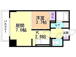 プライムアーバン大通東 1LDKの間取図画像