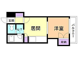 アラン札幌イースト 1DKの間取図画像