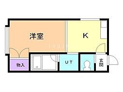 ビブレ南8条 1DKの間取図画像