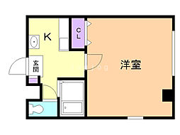 グランデュール 1Kの間取図画像