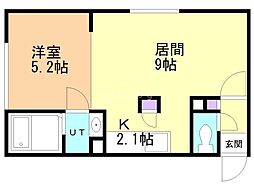 カーサフェリーチェ医大前 1LDKの間取図画像