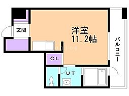 ラフィネタワー札幌南3条 1Kの間取図画像