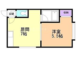 ステージ南8条2 1DKの間取図画像