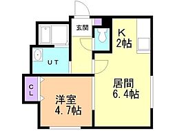 プライムステージ4-16 1LDKの間取図画像