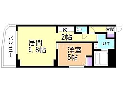 プルミエール札幌 1LDKの間取図画像
