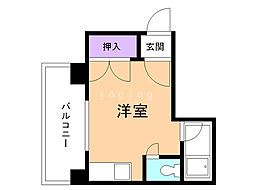 102松井ビル ワンルームの間取図画像