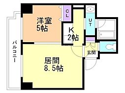 トレジャーコートA 1LDKの間取図画像