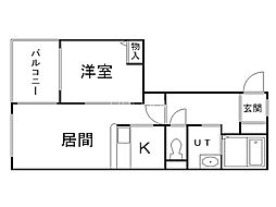 THERESIDENCEPARK山鼻 1LDKの間取図画像