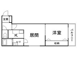 クオーレ円山 1LDKの間取図画像
