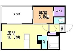 Alivis 宮の森 1LDKの間取図画像