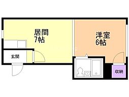 HOZANINN 1DKの間取図画像