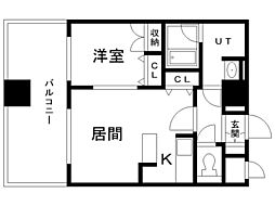 レガーロ美術館通 1LDKの間取図画像