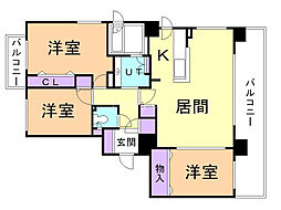 桂和レジデンス円山桜 3LDKの間取図画像