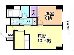 グレースガーデン大通 1LDKの間取図画像