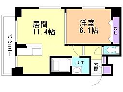 フィール円山 1LDKの間取図画像
