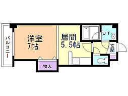 コンパス琴似 1DKの間取図画像