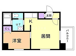 札幌レジデンス知事公館 1DKの間取図画像