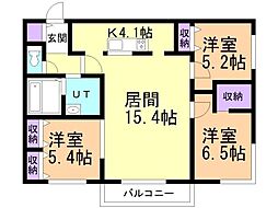 札幌市中央区南二十六条西9丁目マンション 3LDKの間取図画像