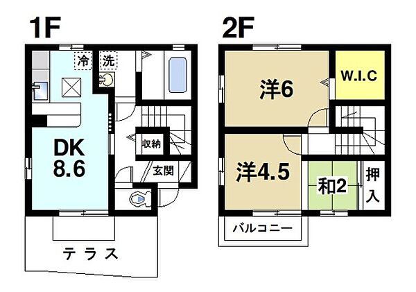 奈良県奈良市三条大路4丁目(賃貸テラスハウス2DK・1階・59.38㎡)の写真 その2