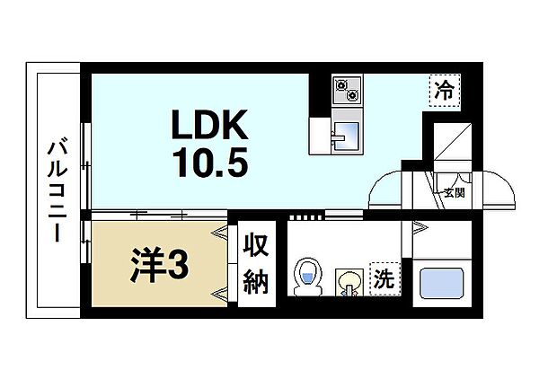 フィオーレ三条 ｜奈良県奈良市三条大路1丁目(賃貸アパート1LDK・3階・33.40㎡)の写真 その2