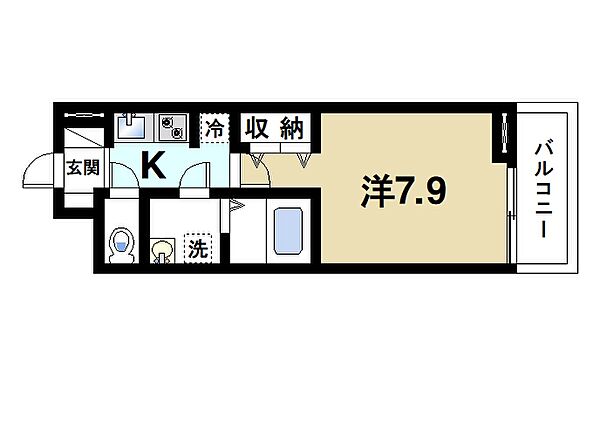 奈良県生駒市辻町(賃貸アパート1K・1階・26.09㎡)の写真 その2