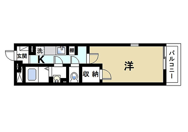 奈良県奈良市宝来4丁目(賃貸マンション1K・3階・25.07㎡)の写真 その2