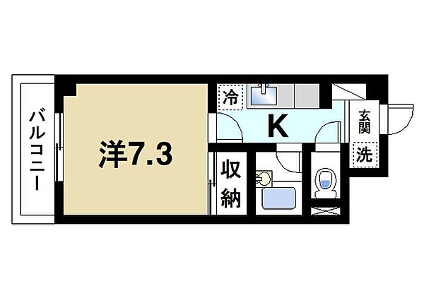 奈良県大和郡山市茶町(賃貸マンション1K・3階・23.44㎡)の写真 その2