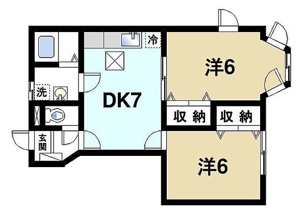 サン・イックス ｜奈良県桜井市大字東新堂(賃貸アパート2DK・1階・44.34㎡)の写真 その2