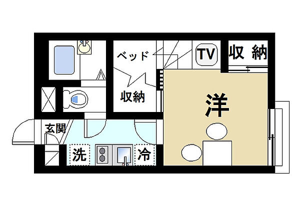 レオパレス城ノ内 105｜奈良県磯城郡田原本町大字八尾(賃貸アパート1K・1階・19.87㎡)の写真 その2