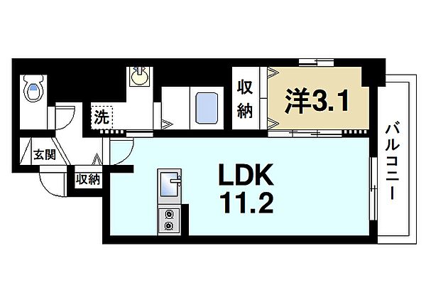 奈良県奈良市西大寺小坊町(賃貸マンション1LDK・3階・37.52㎡)の写真 その2