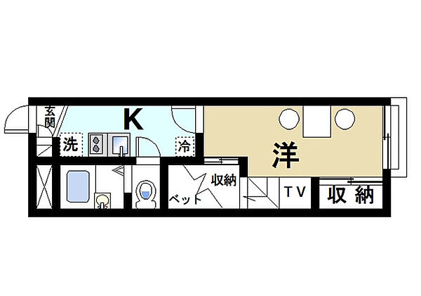 レオパレス州見台 ｜京都府木津川市州見台1丁目(賃貸アパート1K・1階・22.35㎡)の写真 その2