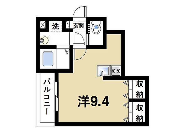 奈良県大和郡山市北郡山町(賃貸アパート1R・1階・25.38㎡)の写真 その2