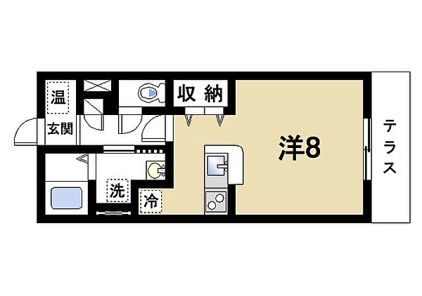 奈良県大和郡山市今井町(賃貸アパート1R・1階・30.39㎡)の写真 その2