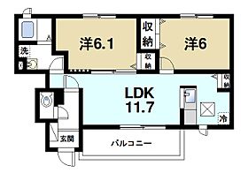 ロングアイランド  ｜ 奈良県磯城郡田原本町大字藥王寺（賃貸アパート2LDK・1階・55.00㎡） その2