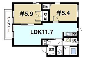 奈良県奈良市平松5丁目（賃貸アパート2LDK・2階・47.00㎡） その2