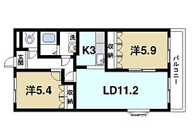 シャインヒルズI  ｜ 京都府木津川市梅美台2丁目（賃貸マンション2LDK・2階・58.30㎡） その2