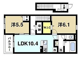 奈良県奈良市高畑町57-7（賃貸アパート2LDK・2階・58.60㎡） その2