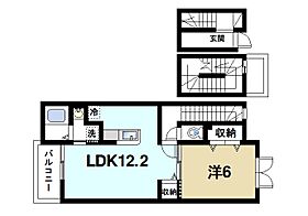 奈良県大和郡山市北郡山町（賃貸アパート1LDK・3階・52.99㎡） その2