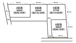全区画90坪以上の分譲地A区画。34条12号売地。
