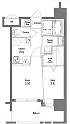 エンクレスト舞鶴2 2Kの間取図画像