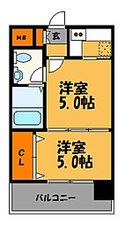 エステート・モア平尾センティモ 2Kの間取図画像