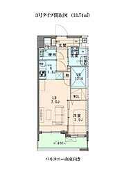 ヴィラージュ高宮 1LDKの間取図画像